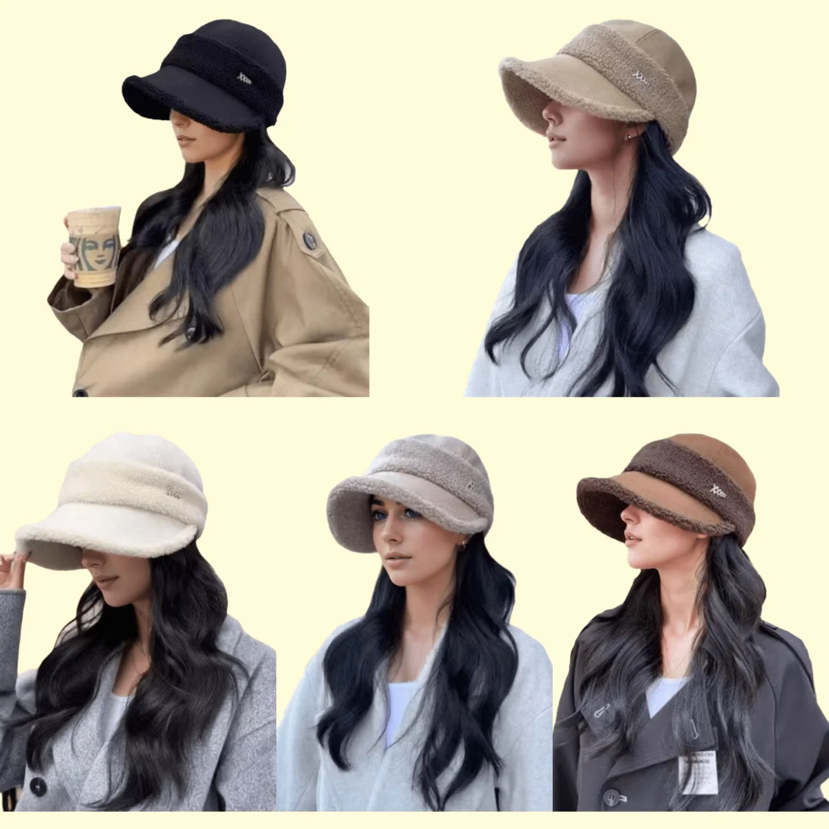 

Retro Wide Brim Baseball Cap Windproof Design Padded Thickened Metal Letters Fisherman Hat For Men Women Winter