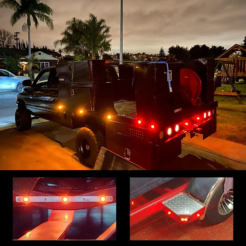 50 Stuks Ronde Amber Led Licht Voorzijde Achterzijde Marker Indicators Licht Voor Vrachtwagen Bus Trailer Caravan Boot Motocycle 12V