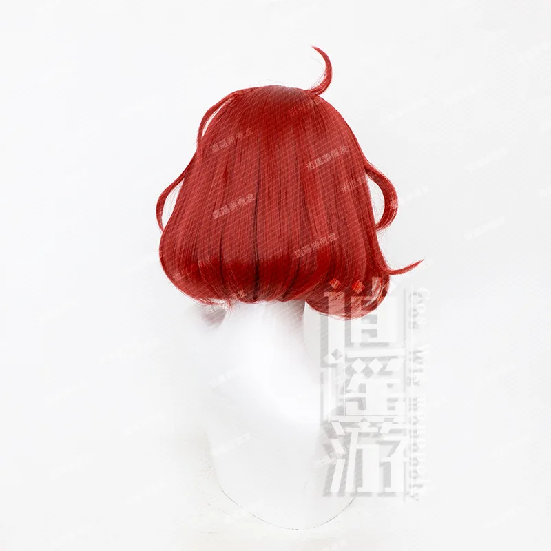 Purrando palhaço coringa cosplay peruca jogo identidade v 45cm vermelho escuro resistente ao calor cabelo sintético festa de halloween anime cosplay perucas