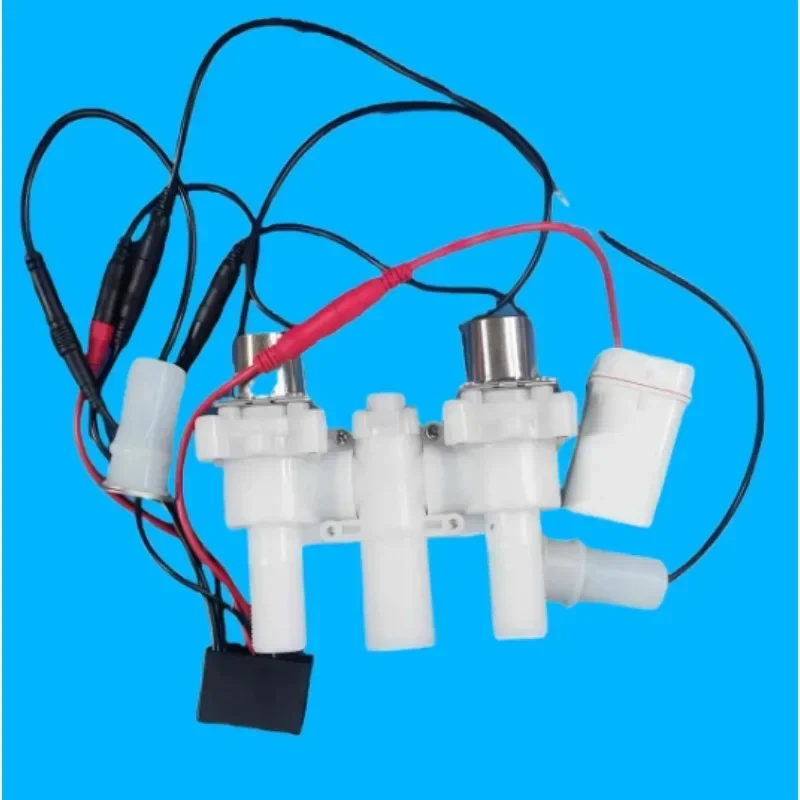 Automatic Toilet Flush Solenoid Valve Kit with Controller Battery Box, Hand Press Foot Kick Sensor Flush for Public Restroom