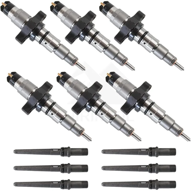 

6PCS Fuel Injectors W/Connector Tube 0445120238 For Dodge Ram 2500 3500 5.9L Pick-up 04-09 For Cummins ISB ISBe 5.9Engine