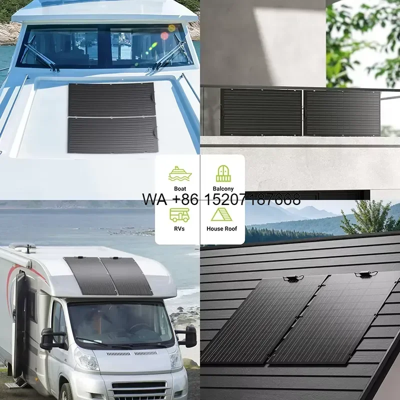 Wmwmnu for Waterproof 19.15% Efficiency Monocrystalline 240W Flexible Solar Panels for Balcony RV Battery Energy Storage