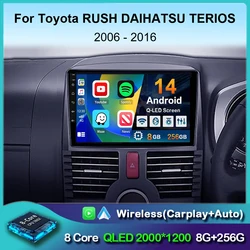 Android 14 Auto Carplay Car Radio For Toyota RUSH DAIHATSU TERIOS 2006-2011 4G+WiFi Multimedia Video Player Stereo GPS Head Unit
