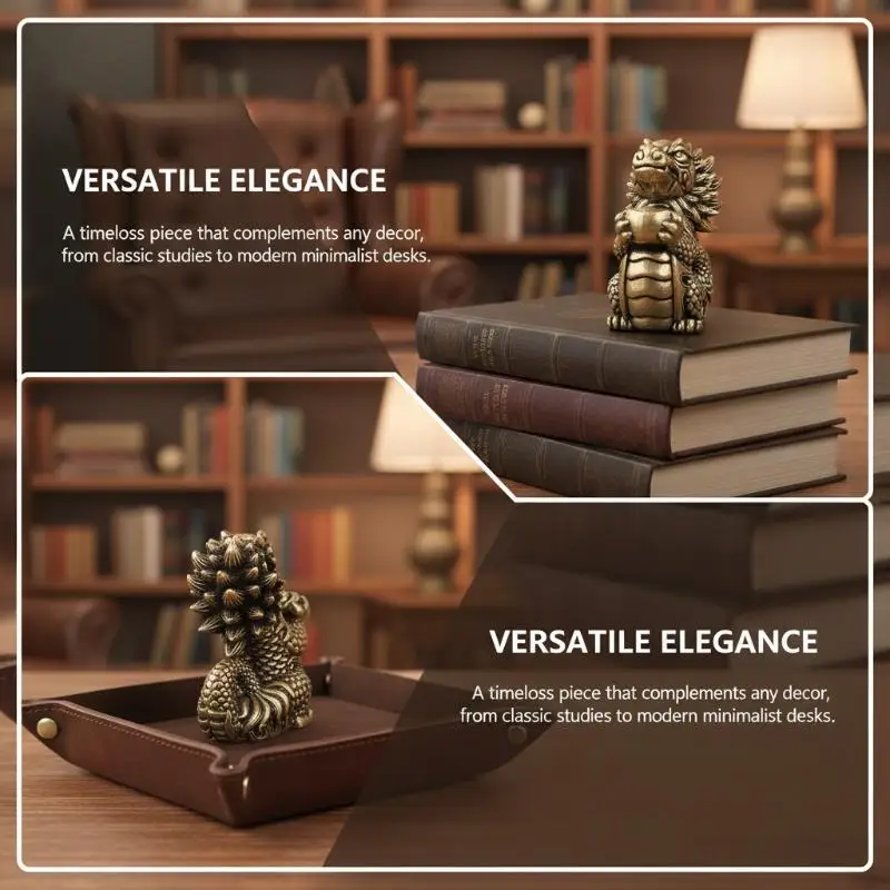 1PC Antique Dragon Statue Moveable Body Joints Realistic Figurine Antique Style Art for Exhibition Hall or Studio Decor