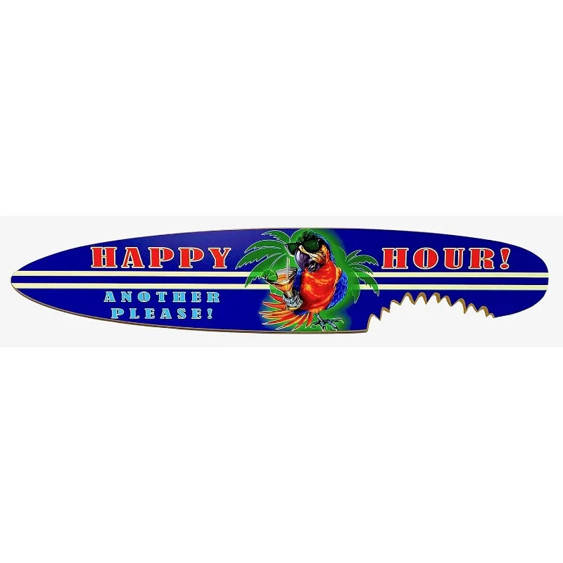 

Classic Happy Hour Parrot Party Shark Bite Surfboard - 4 Footer (Indoor use only)