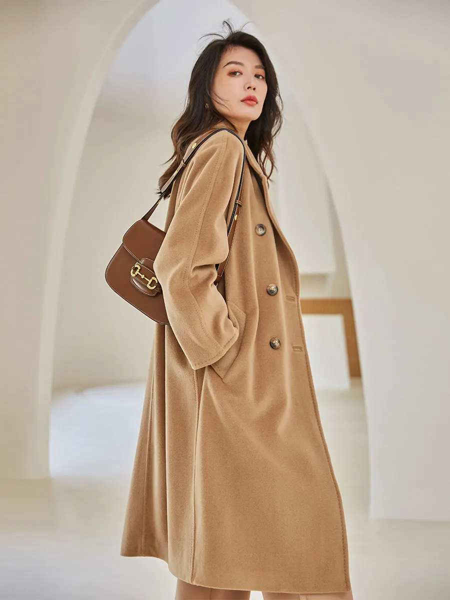 winter spring M classic 101801 fleece loose wool medium length overcoat female thicken wool 90% wool