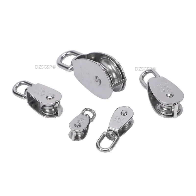 Stainless Steel Double Pulley Block for Rope Chain Traction