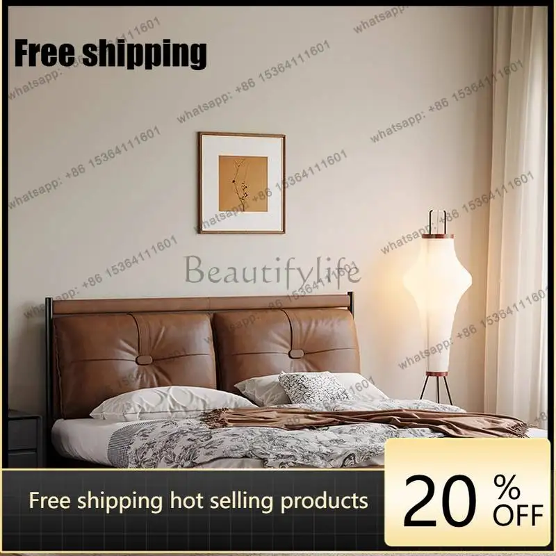 LJY Items Large Double Bed Modern Wooden European Frame Style Double Bed Adults Luxury Floating Cama Matrimonial Furniture For H