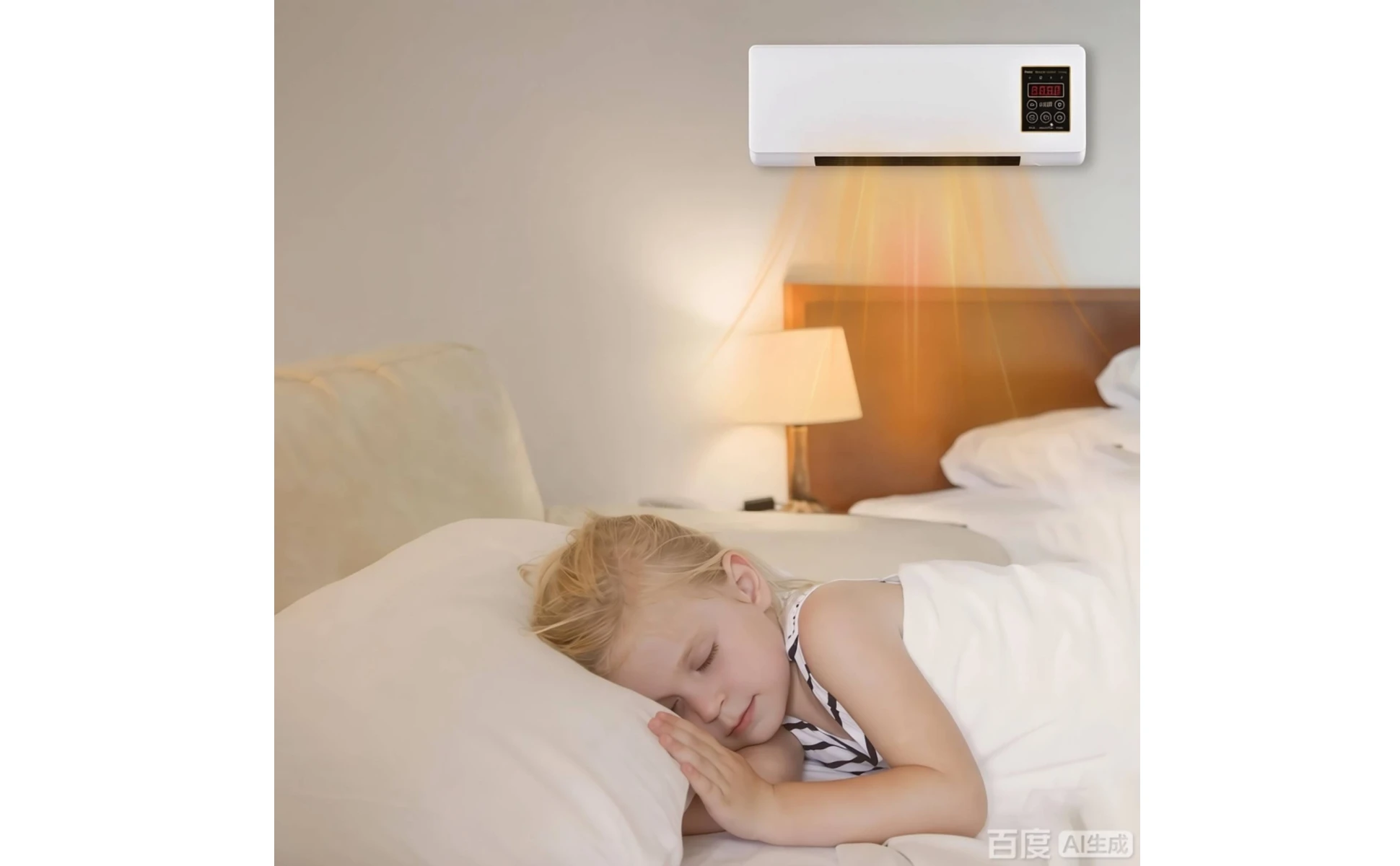 2-in-1 Heater and Cooler Wireless Controller Control Wall Mounted Heater Cooler Heating and Cooling Fan Digital Display