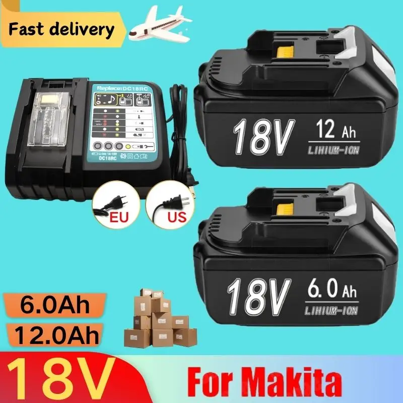 

Новый оригинальный аккумулятор Makita 18 в + зарядное устройство DC1BRC, перезаряжаемая литий-ионная батарея для замены MAKITA BL1880 BL1860 BL1830