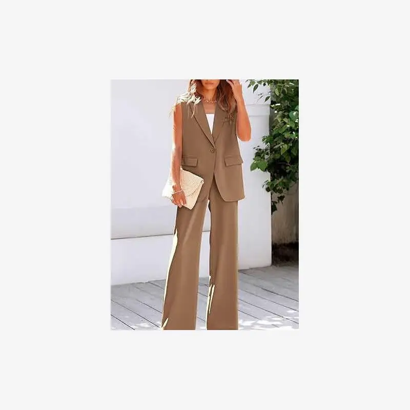 Dames Faion Vest Pak Set 8-25 Jaar Oud Zomer 2024 Sle Dameskleding Werkkleding School orm Premium Quali