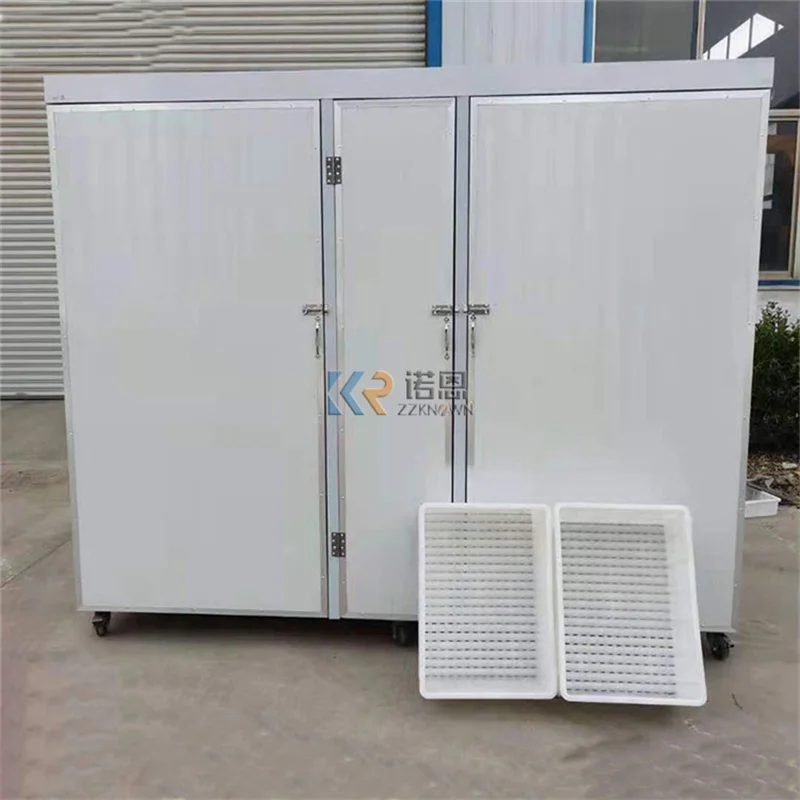 ควบคุมอิเล็กทรอนิกส์อัตโนมัติเครื่องถั่วงอกถั่วลิสง 60 กก. ให้ผลผลิตเมล็ดการงอกชาวไร่หญ้าสีเขียว