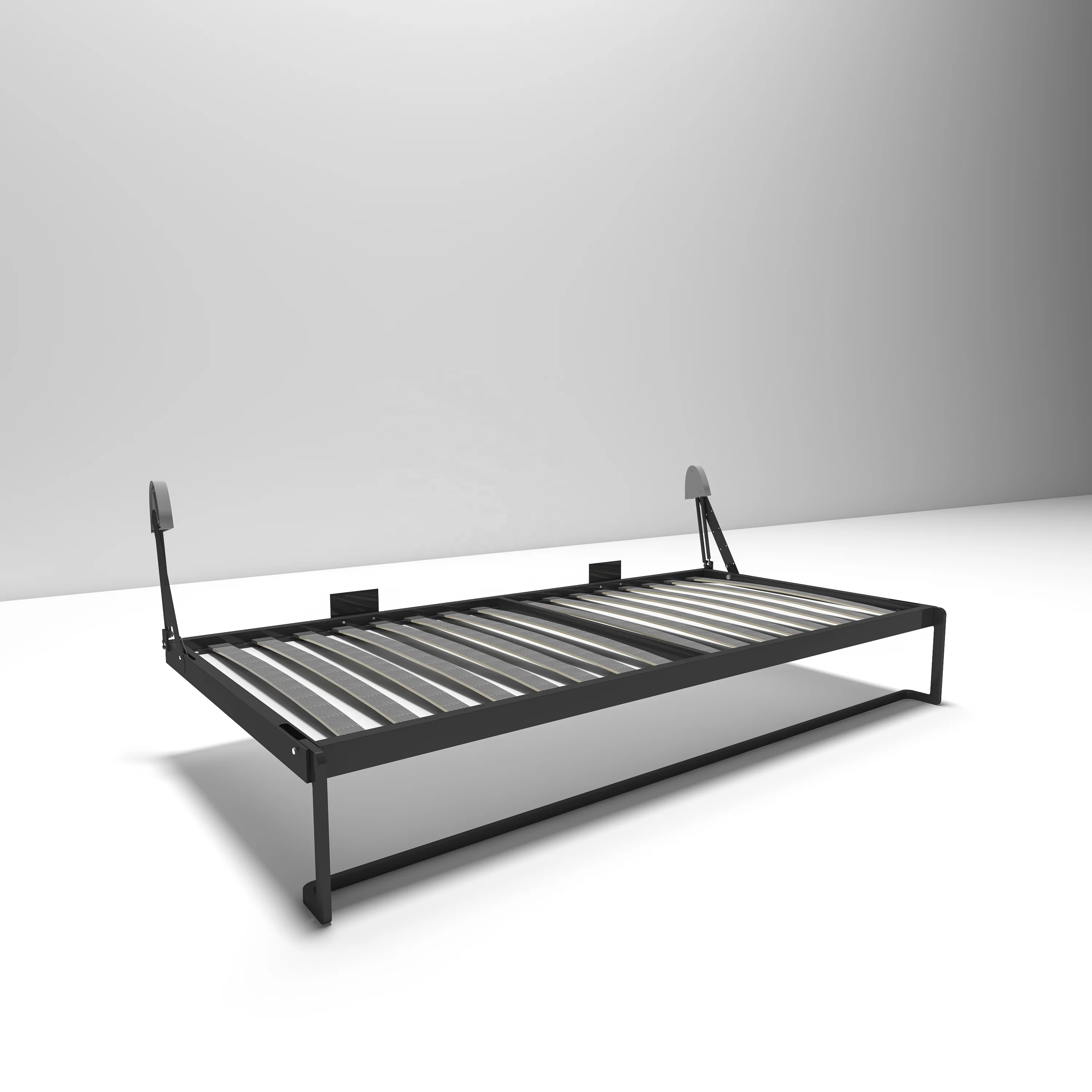 

Single flat horizontal gas lift open wall bed mechanism or hardware