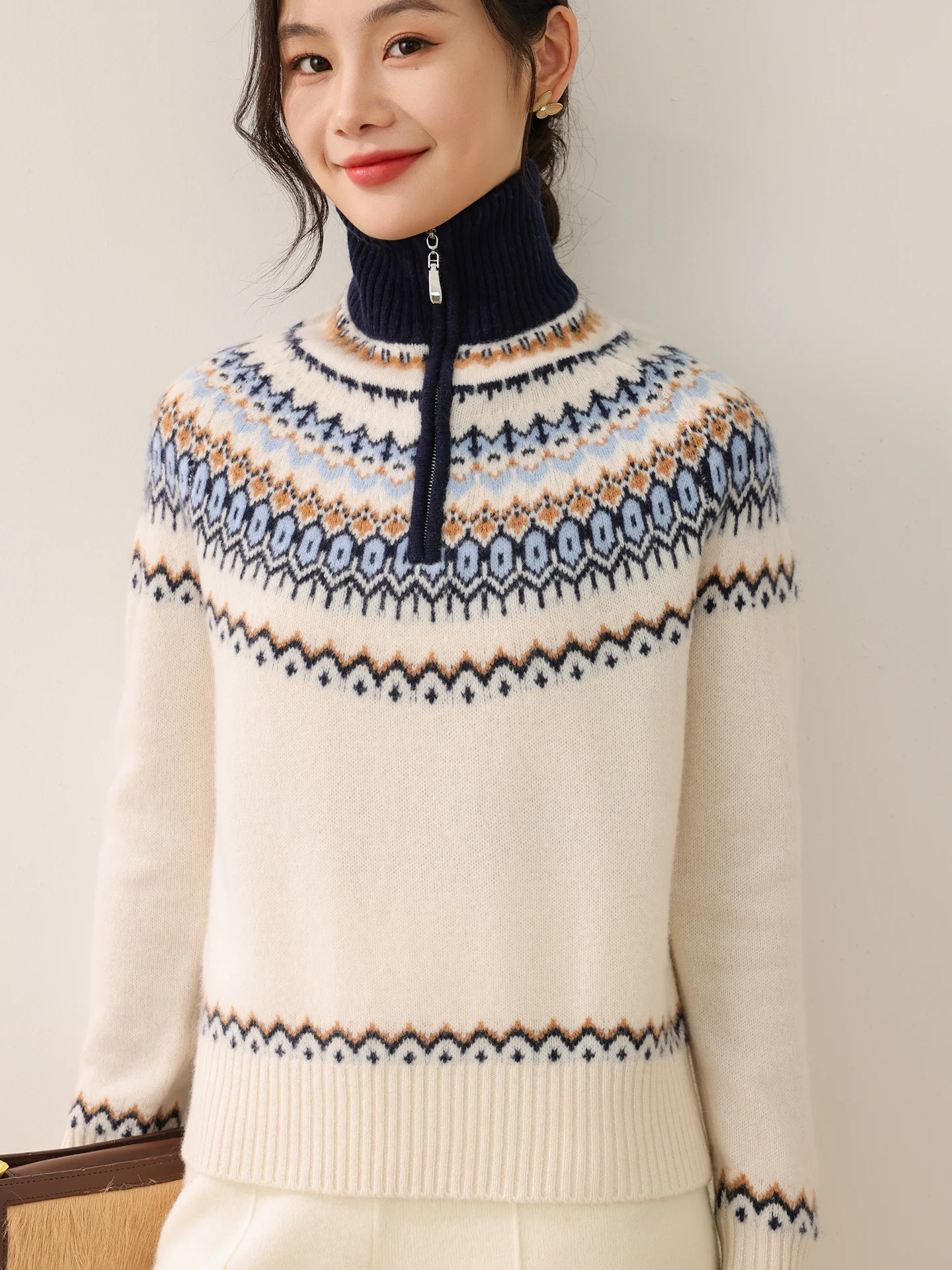 New Woman 100% Merino Wool Sweater Thick Autumn Winter Knitted Pullover Lady Turtleneck Blouse Cashmere Long Sleeve Clothes Tops