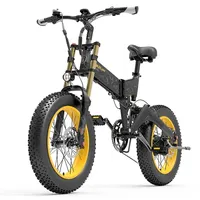 LANKELEISI X3000PLUS-UP Electric Bike 1000W Motor 48V17.5AH Full Suspension Folding Ebike 20*4.0 Inch Fat Tires Electric Bicycle