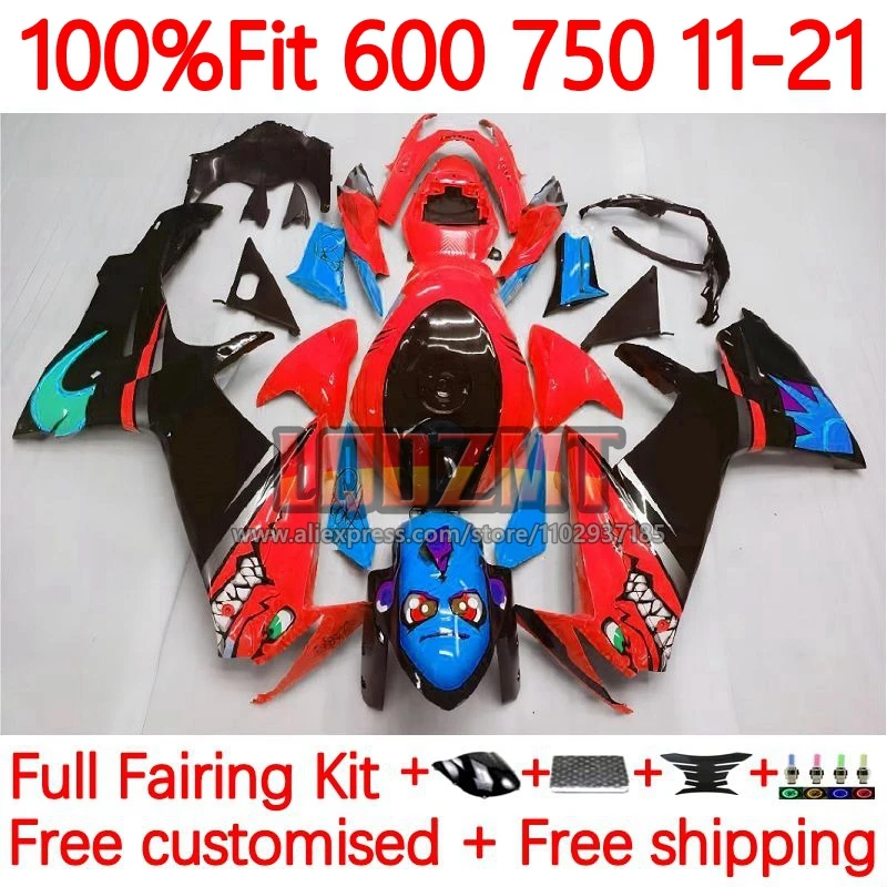 Injection For SUZUKI GSXR 600 750 CC K11 GSXR600 11 12 13 14 15 16 GSXR750 Shark fish 2017 2018 2019 2020 2021 Fairing 98No.89