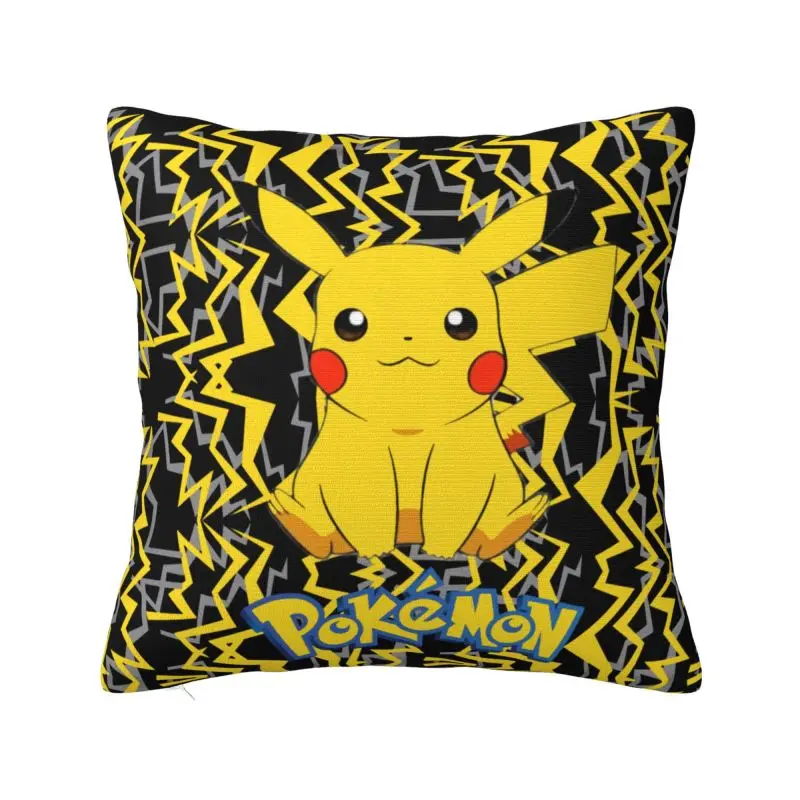 Custom Pokemons Pikachus Throw Pillow Case Home Decor Cushions Cover For Sofa Square Polyester Pillowslip Double-sided Printing