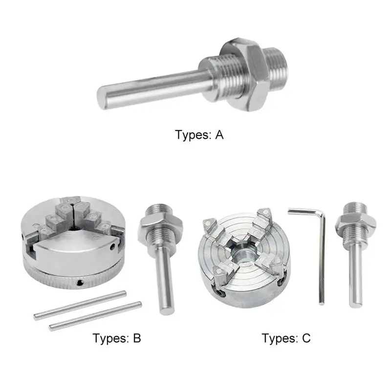 1SET Zinc Alloy 4 Jaw/3 Jaw Manual Lathe Chuck 48mm Self-Centering W/ Mounting Bolts for Grinding Milling Lathe Machines Tools