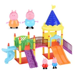 Peppa Pig Cartoon Animal Pig Series Animation Toy Amusement Park Family Characters PVC Model Children's Birthday Gift