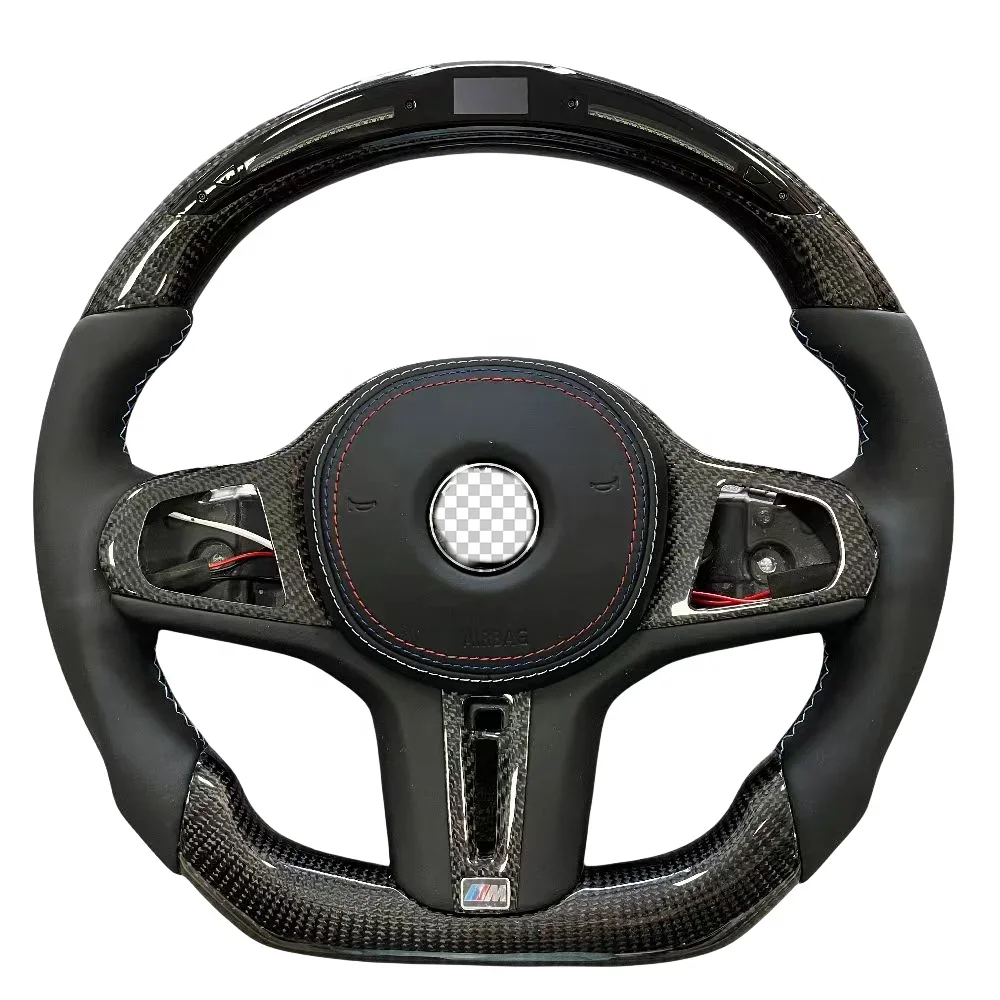 LED Carbon Fiber Steering Wheel For BMW  G20  Perforated Leather Steering Wheel