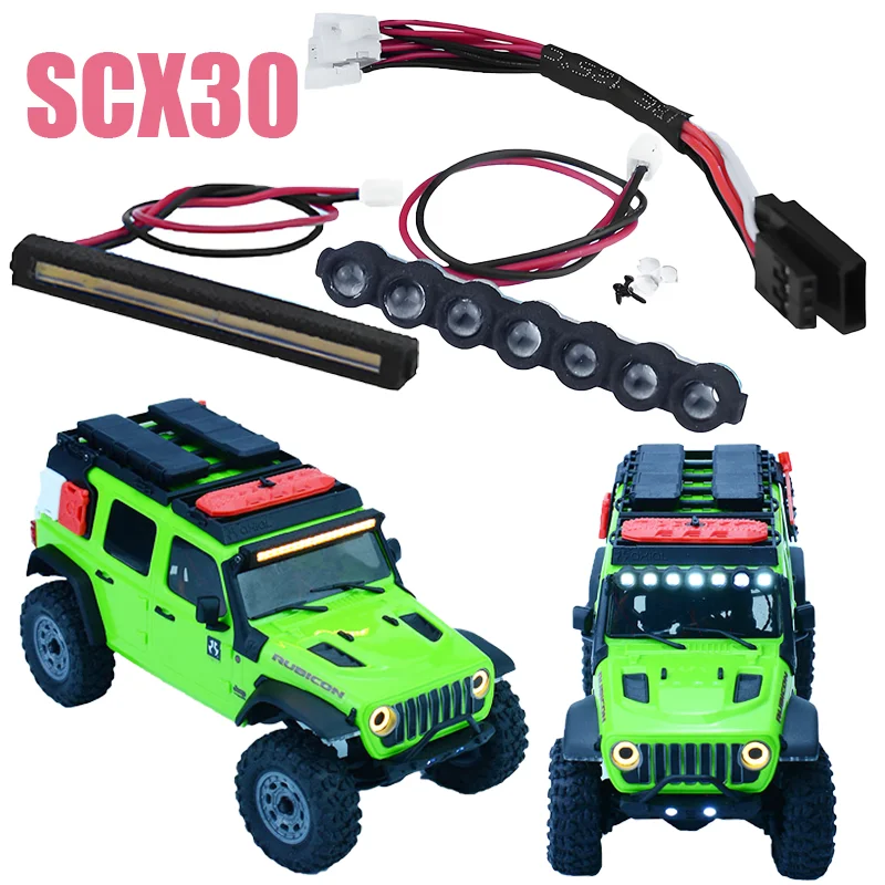 SCX30 LED Roof Yellow/white Spotlights for 1/30 RC Crawler Car SCX30 Jeep Wrangler Accessories