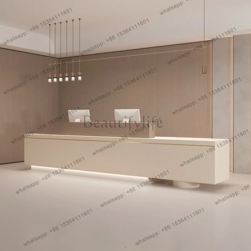 LJY European Unique Reception Desks Company Simple Aesthetic Design Reception Desks Modern Executive Mostrador Trendy Furniture