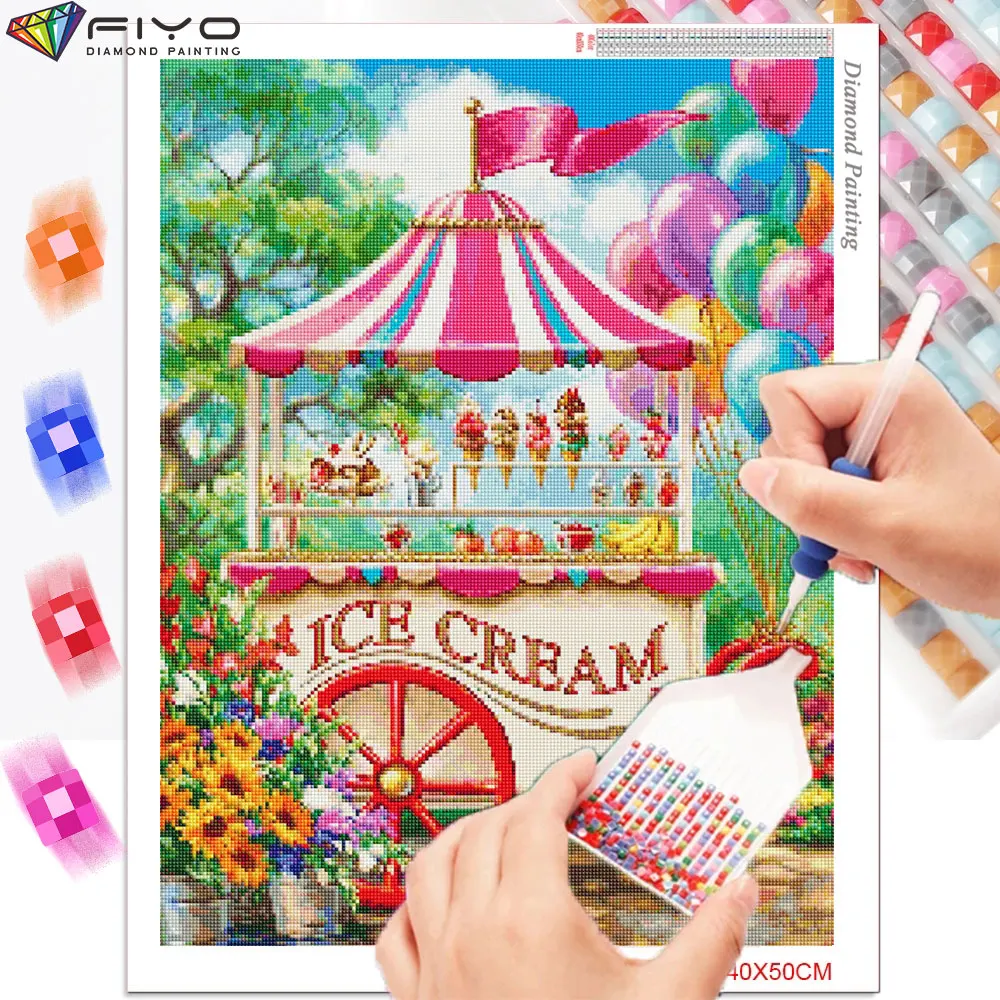 5D Diamond Painting Ice Cream Diamond Embroidery Cartoon Pasintings DIY Mosaic Picture Art Home Decor Gift peinture diamant