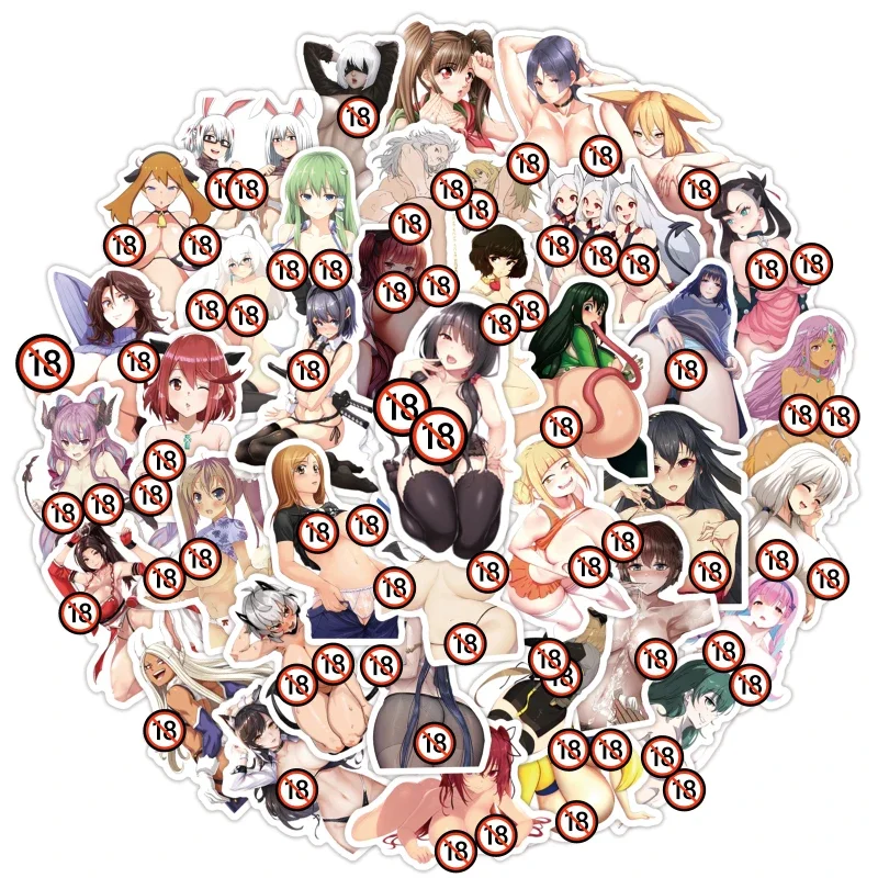 50pcs Exclusive Anime Sexy Waifu Adult Collection Waterproof Stickers (18+)