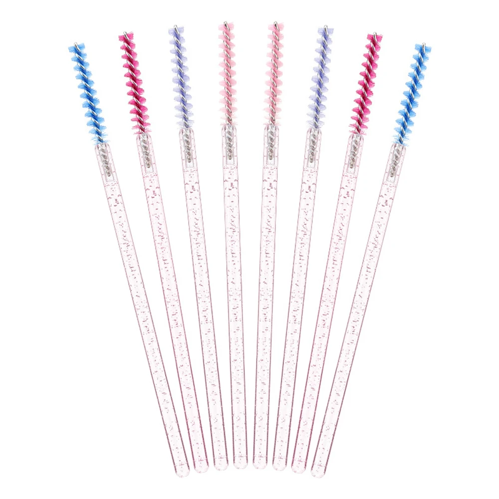 Brosse à cils en cristal jetable, baguettes de Mascara, Extension de cils, microbrosse, applicateur de sourcils, brosse de maquillage, 50 pièces/sac