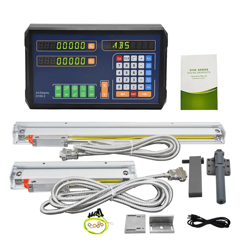 

Dro Set Digital Readout 2/3 Axis Display and 2/3PCS Linear Glass Scales/Optical Encoder/Sensor 5um/0.005mm TTL 50-1000mm