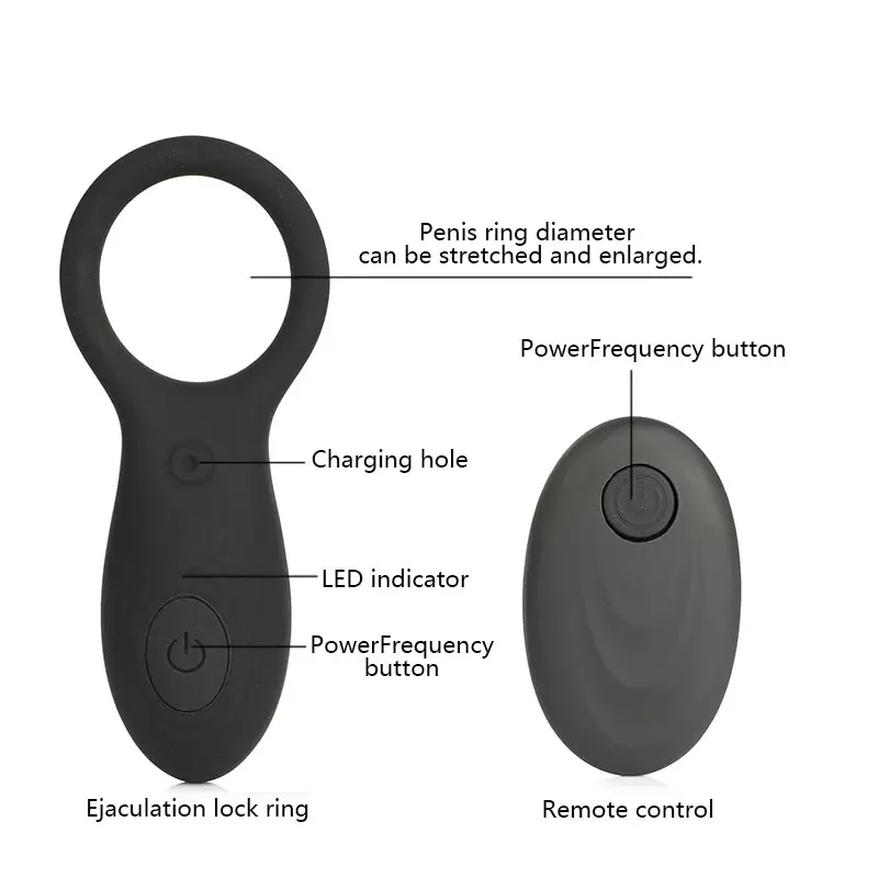 Cock Ring Vibrator Remote Control Sex Toys for Men Couple Vibrating Cockring Clitoris Stimulator Delayed Ejaculation Penis Rings image 3