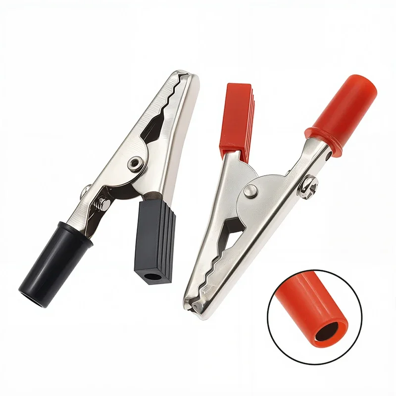 Alligator Clips Crocodile Clips Alligator Clamp with Screws, Alligator Clip Connector Connect Socket Plug for Battery