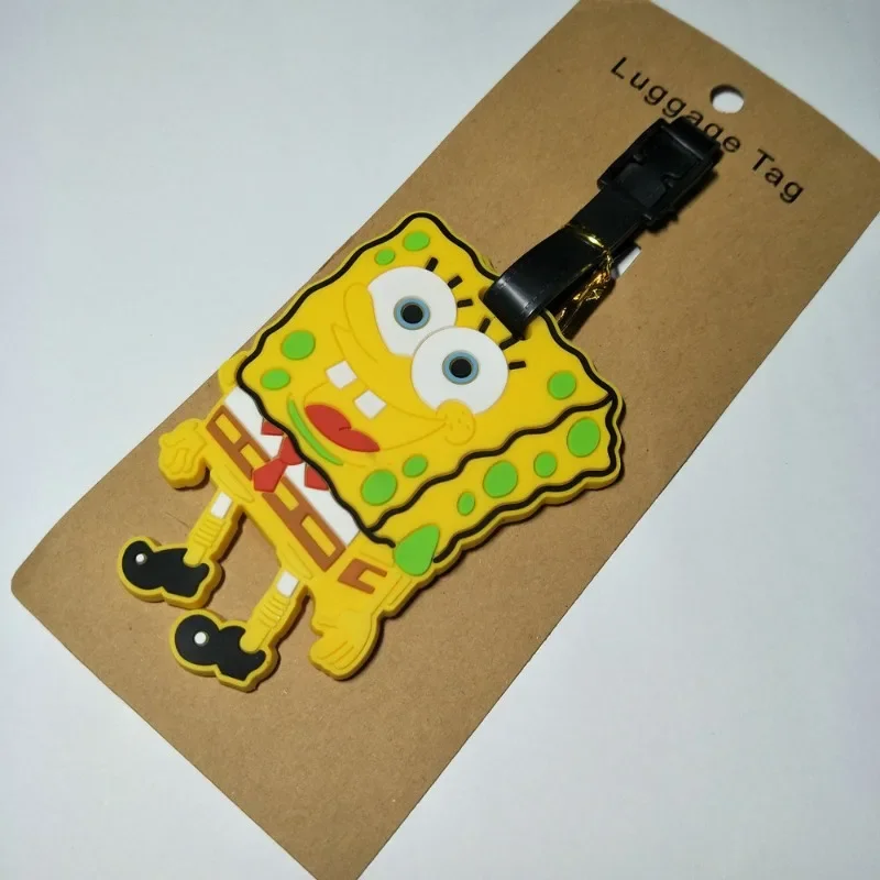 SpongeBob Patrick Star Luggage Tags Cartoon ID Address Name Holder Baggage Tag Cute Travel Accessories PVC Portable Label Gift