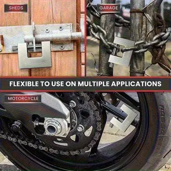 帶鑰匙的掛鎖,高安全性,3把鑰匙,重型D型鎖 - 用於保護車庫門、貨櫃、大門和倉庫 6 最佳銷售 車庫鎖 - №1