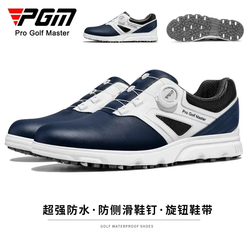 

Quality PGM Men Golf Shoes Knob Shoelaces Anti-side Slip Waterproof Men's Sports Shoes Sneakers XZ304