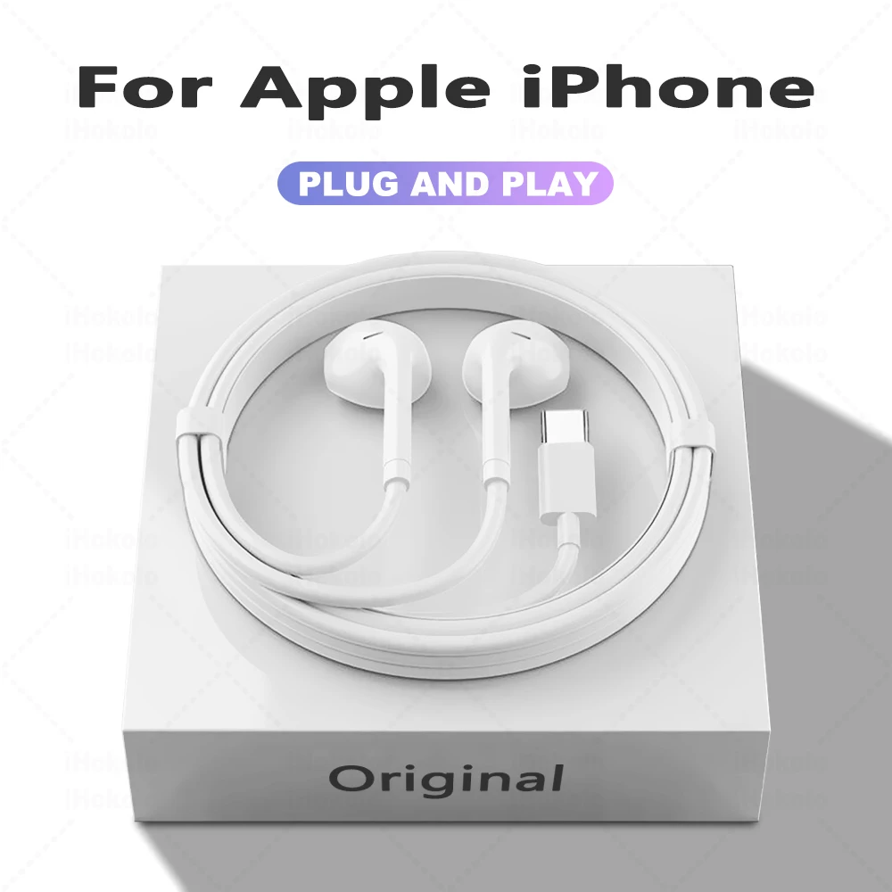 Écouteurs filaires originaux pour Apple iPhone 17 16 15 14 13 12 11 Pro Max iPad, écouteurs intra-auriculaires pour Lightning USB-C 3,5 mm