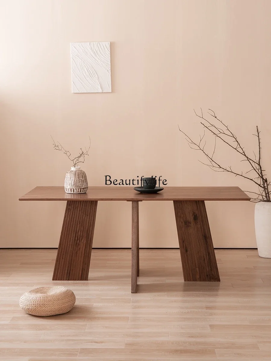 

ls 27North American black walnut rectangular solid wood dining table