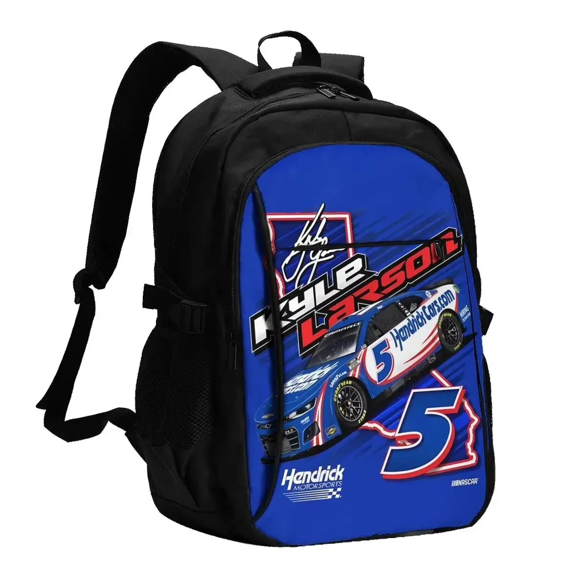 Mochila para laptop de viagem Kyle Larson 5, mochila empresarial resistente à água com porta de carregamento USB, bolsa universitária para homens e mulheres