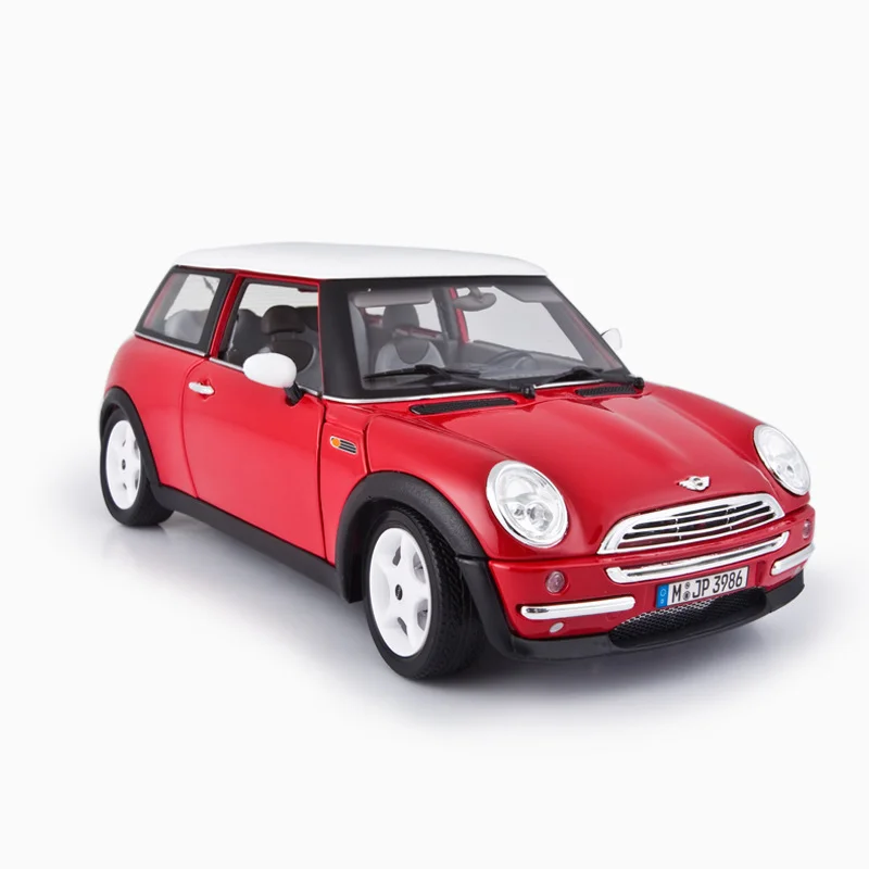 In Stock Bburago 1:18 1969 Bmw Mini Cooper Alloy Miniature Diecast Model 1969 Mini Cooper Retro Car Model Toy Kid Christmas Gift