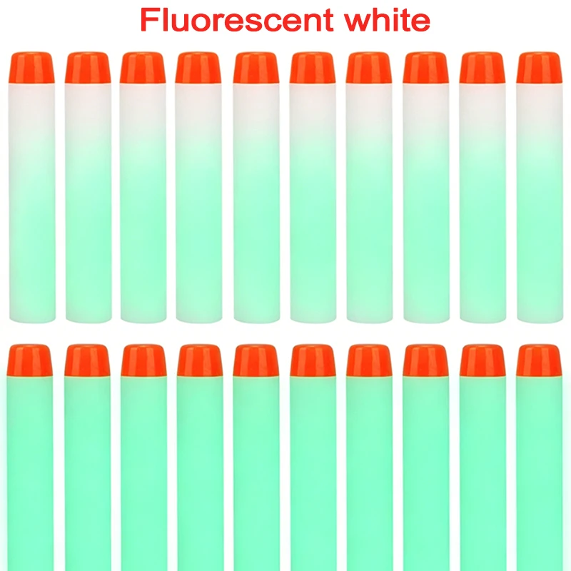 

White Glow In The Dark Soft Refill Darts Round Head Bullets for Outdoor Shooting Game Toy Gun Accessories 8S