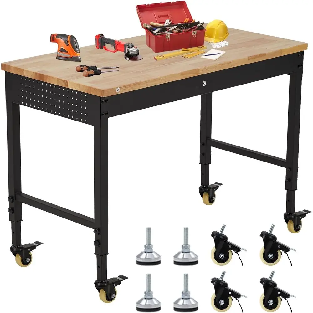 48 Heavy-Duty verstelbare rollende werkbank met afsluitbare wielen voor thuis, op kantoor en werkplaats