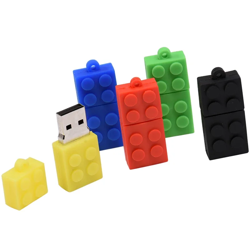 JASTER Toy Brick USB 2.0 Flash Drive 64GB Silicagel Building Block 32GB Pen Drive Real Capacity USB Stick 16GB Gift for children