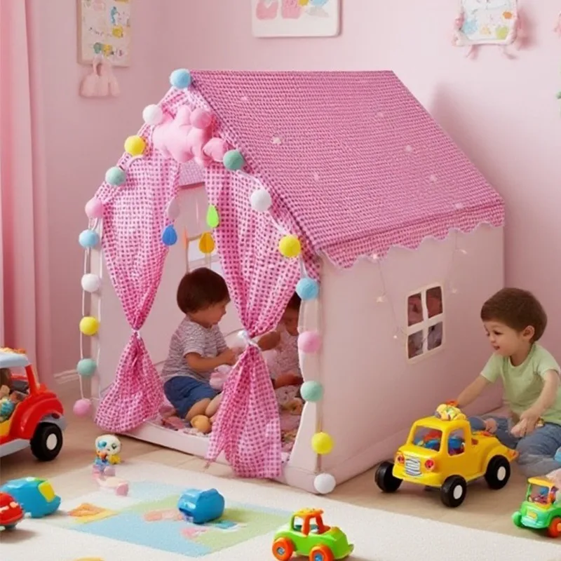 Tenda per bambini Casa Grande e carina Principessa per bambini Giocattoli da interno Case con tenda per porta Giocattolo Casetta da gioco Castello Piccola tenda Regalo per bambini