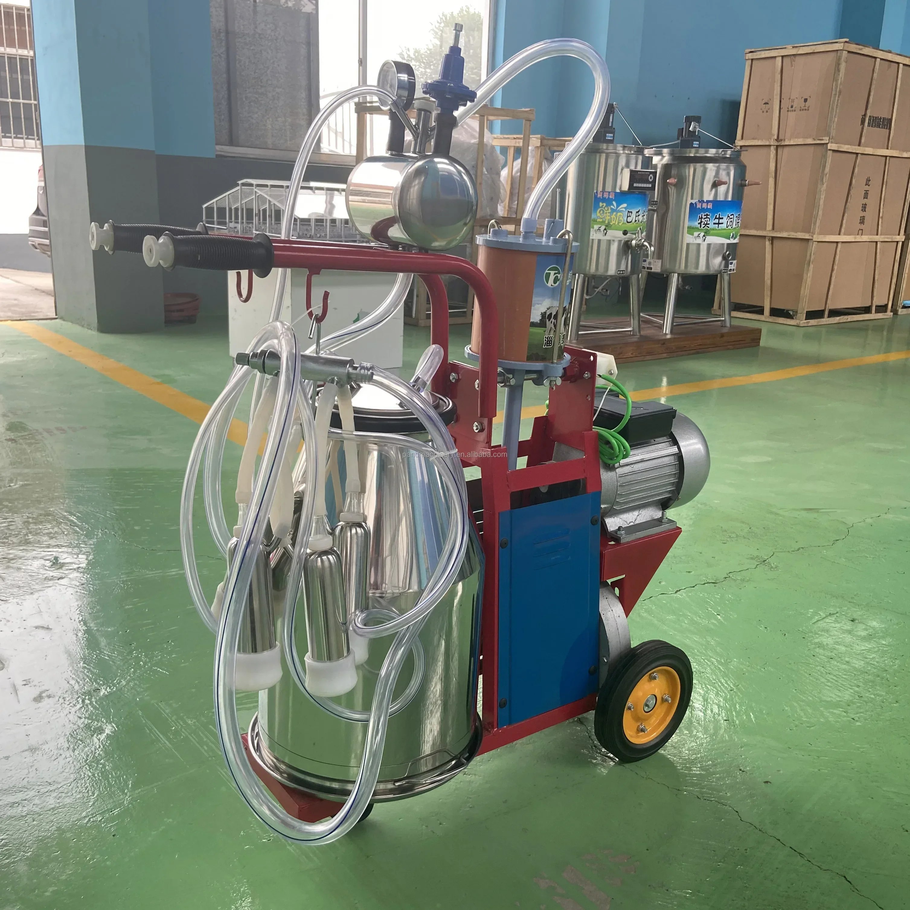 Full Automatic Stainless Steel Piston Milking hine for Sheep and Cow 4-Hed Food Gr