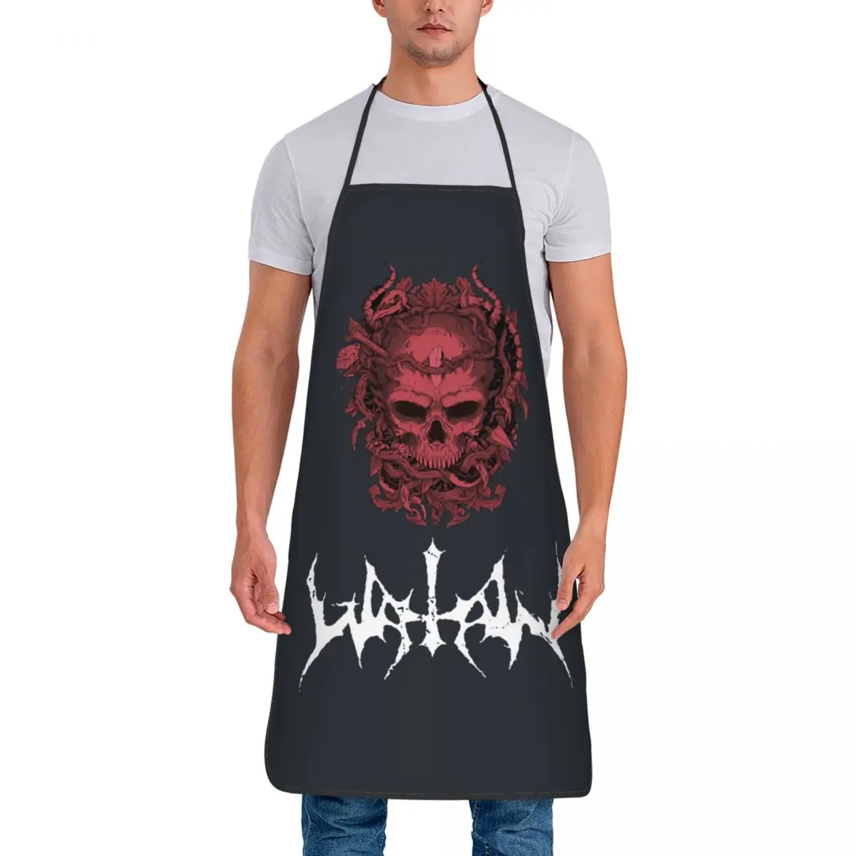 Custom Bib Funny Aprons for Men Women Unisex Adult Chef Kitchen Cooking Bloody Wood Tablier Cuisine Painting