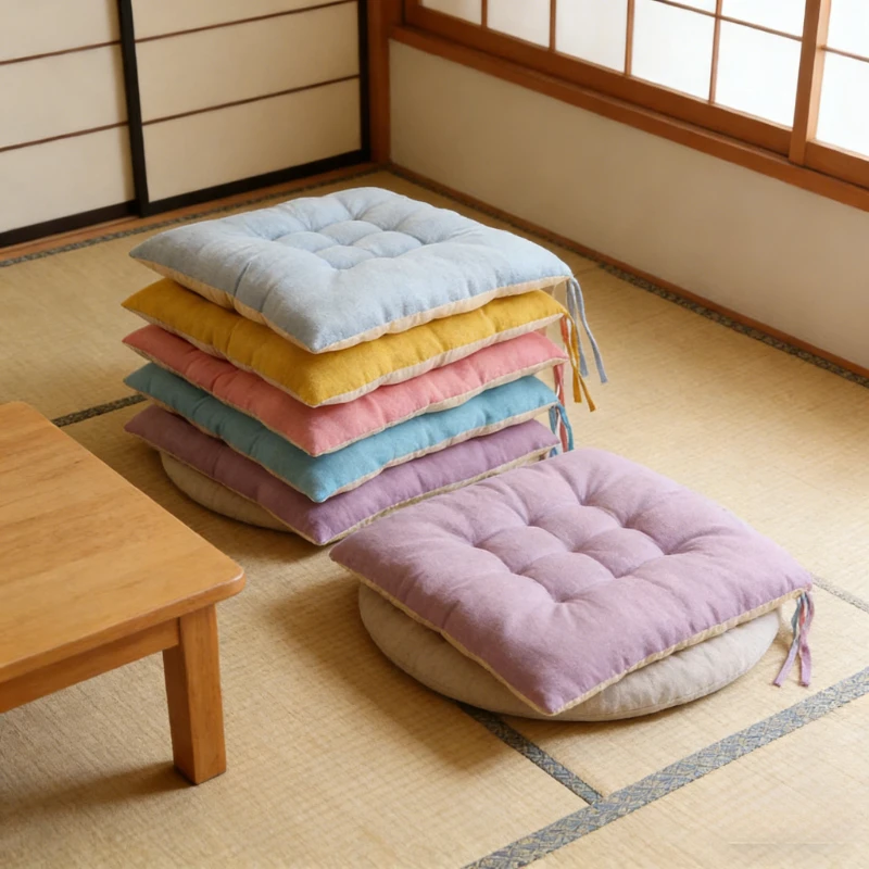 

30/40/45/50cm Solid Color Square Seat Pads for Dining Chairs,Floor Pillow Cushion,Student Chair Pad 40x40cm 쿠 션Sofa Chair Decor