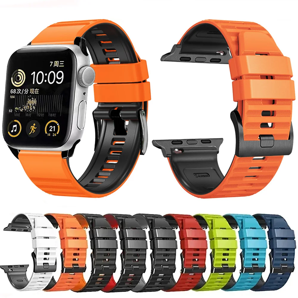 Cinturino in Silicone traspirante per Apple Watch Ultra 2 cinturino da 49mm per cinturino per Apple Watch Series 9 8 7 SE 6 45mm 44mm 42mm