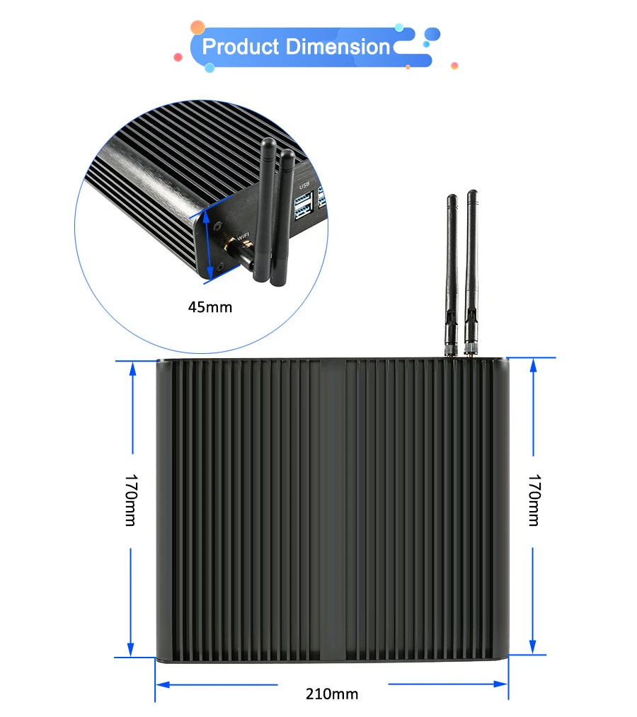 Imagem -04 - Eglobal Poderoso Mini pc sem Ventilador Intel Core I71255u 32g Ddr4 512g Nvme Acwifi Win10 Pro Win11 8usb dp hd Rj45 sem Ruído