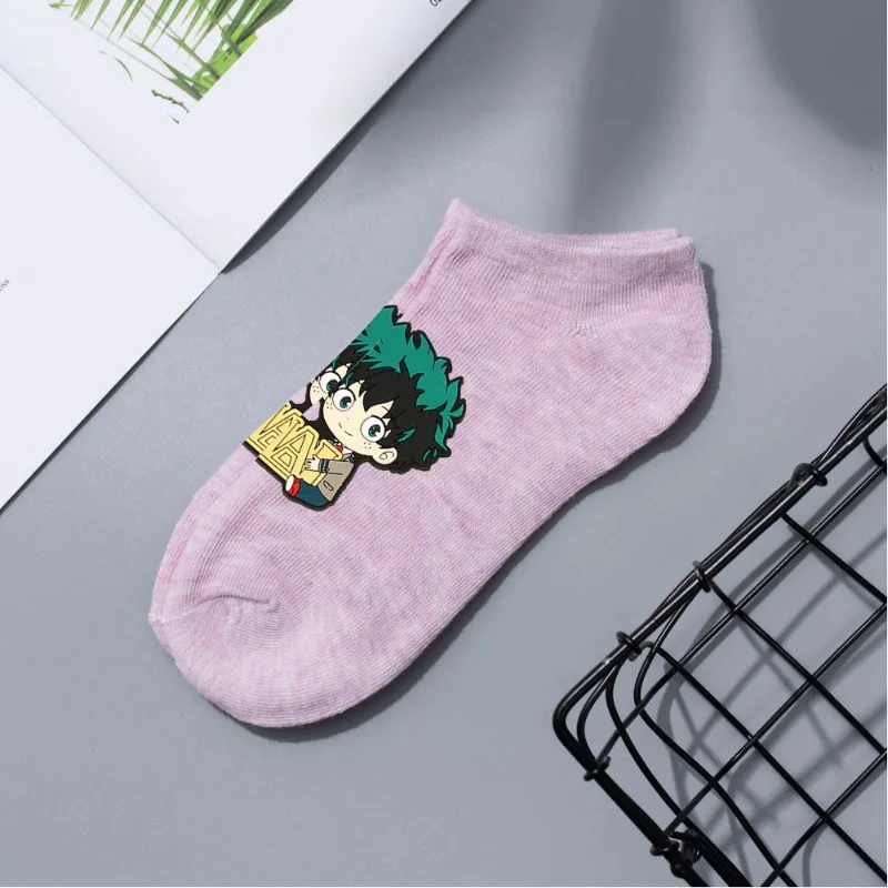 My Hero Academia Women\'s Socks Harajuku Anime Figure Midoriya Izuku Bakugou Katsuki Deku Cosplay Children\'s Summer Kawaii Socks