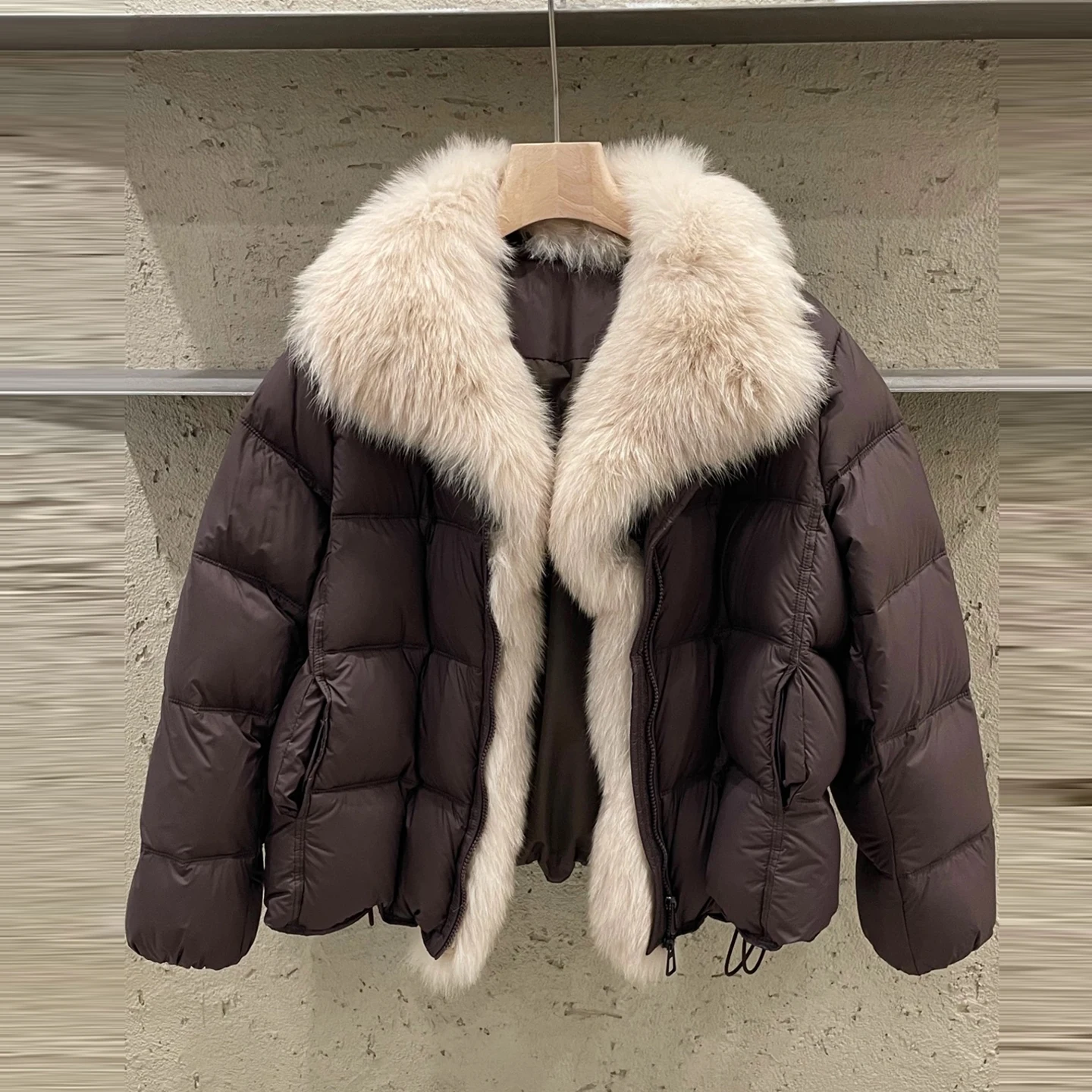 

Женская утепленная кожаная куртка с меховым воротником, модная зимняя новинка в европейском стиле